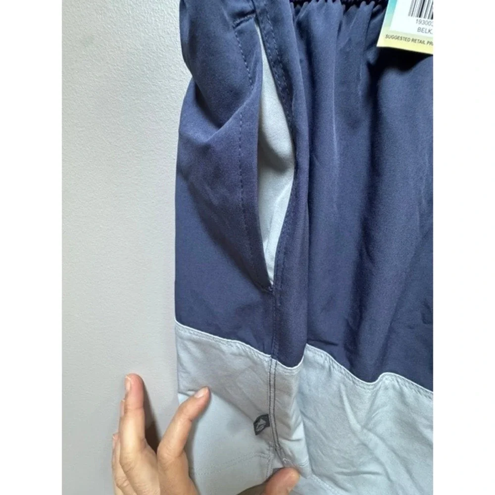 Ocean + Coast Boys Navy Gray Colorblock Swim Trunks Lined New XL 18-20